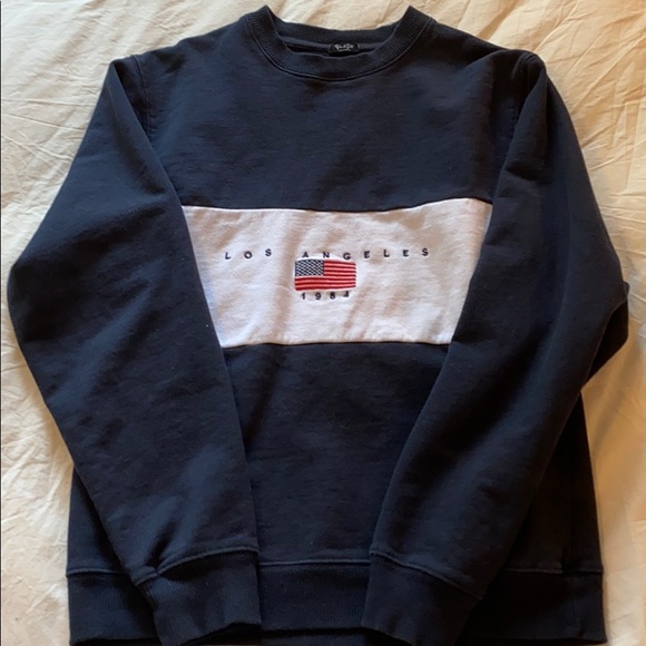 Brandy Melville Tops - Brandy Melville Los Angeles colorblock crewneck